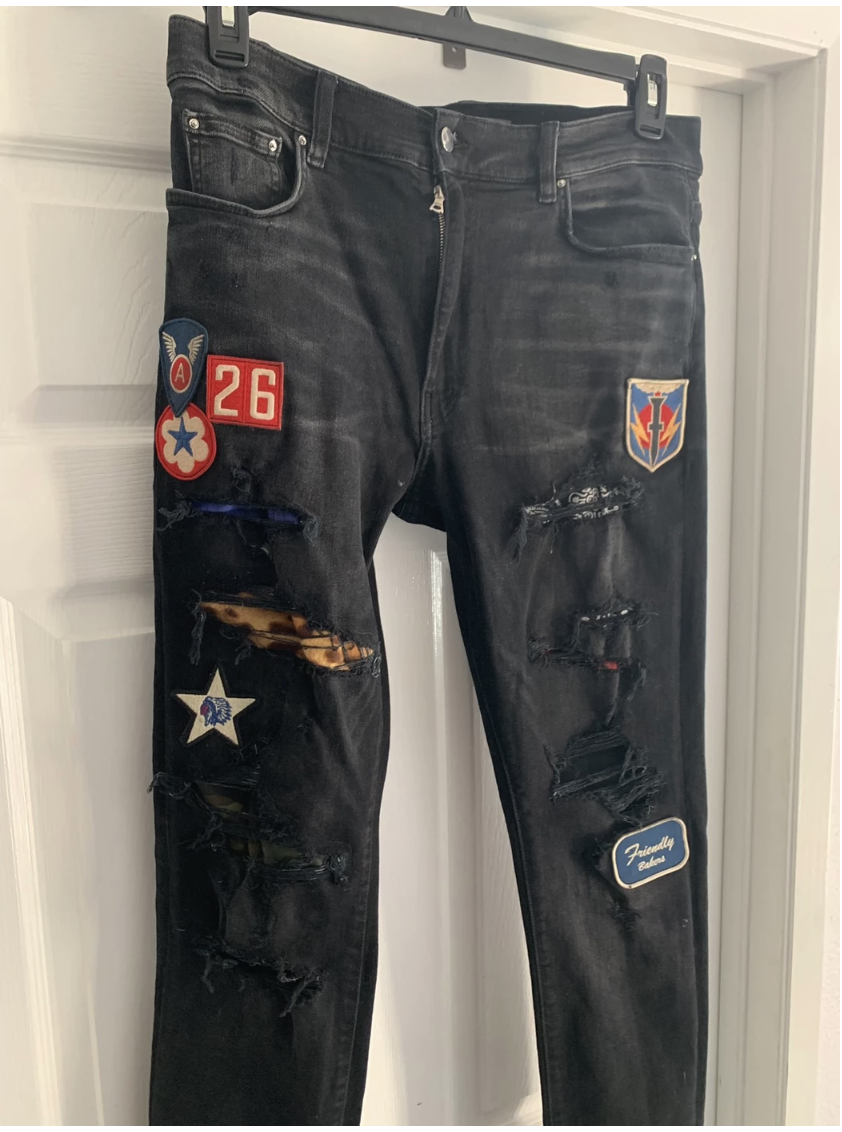 amiri art patch jean black